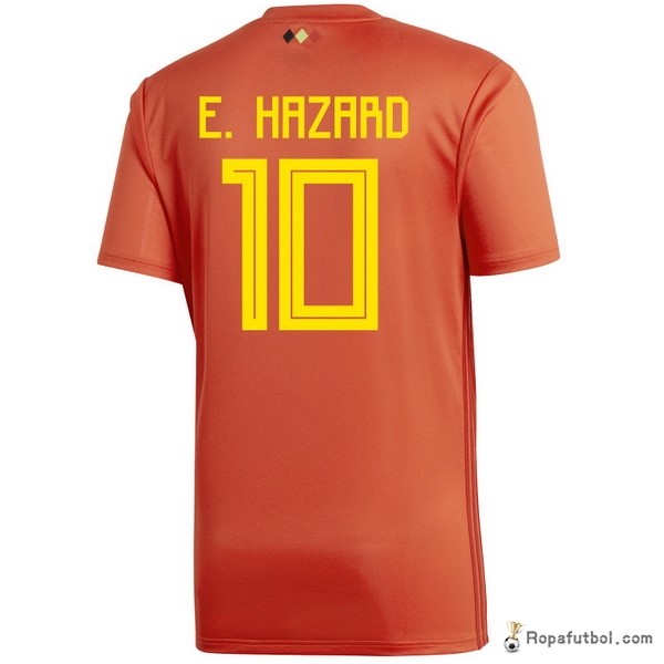 Camiseta Belgica Replica Primera Ropa E.Hazard 2018 Rojo